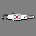 4mm Clip & Key Ring W/ Full Color Flag of South Korea Key Tag